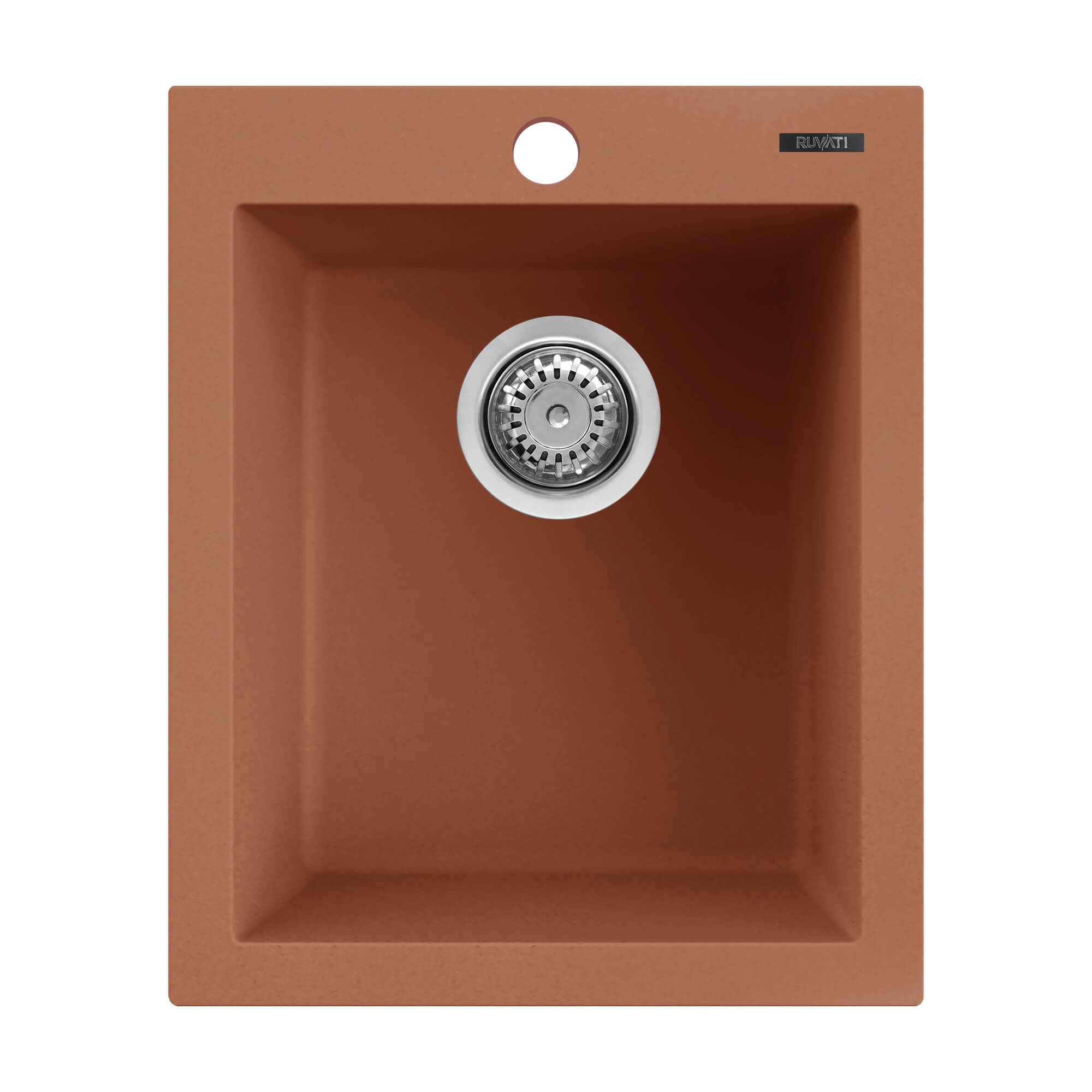 Alternative View of Ruvati 16 x 20 inch epiGranite Drop-in Topmount Granite Composite Single Bowl Kitchen Sink, Clay, RVG1016TC