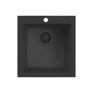 Alternate Image for Ruvati 18 x 20 inch epiGranite Drop-in Topmount Granite Composite Single Bowl Wet Bar Prep Sink, Midnight Black, RVG1018BK