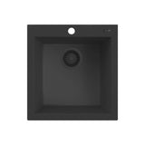 Ruvati 18 x 20 inch epiGranite Drop-in Topmount Granite Composite Single Bowl Wet Bar Prep Sink, Midnight Black, RVG1018BK