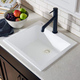 Main Image of Ruvati epiGranite 22" Drop-in Topmount Granite Composite Bar/Prep Sink, Arctic White, RVG1022WH