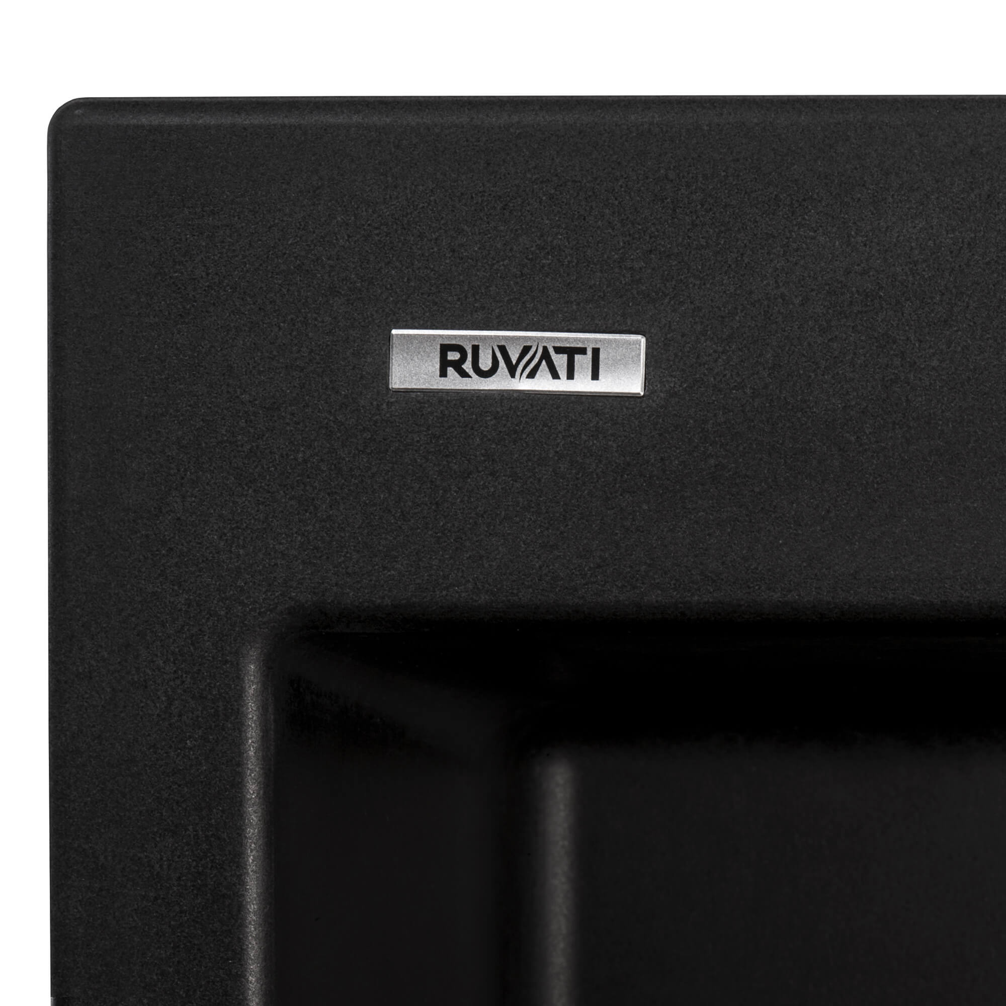 Alternative View of Ruvati epiGranite 24" Drop-in Topmount Granite Composite Kitchen Sink, Midnight Black, RVG1023BK