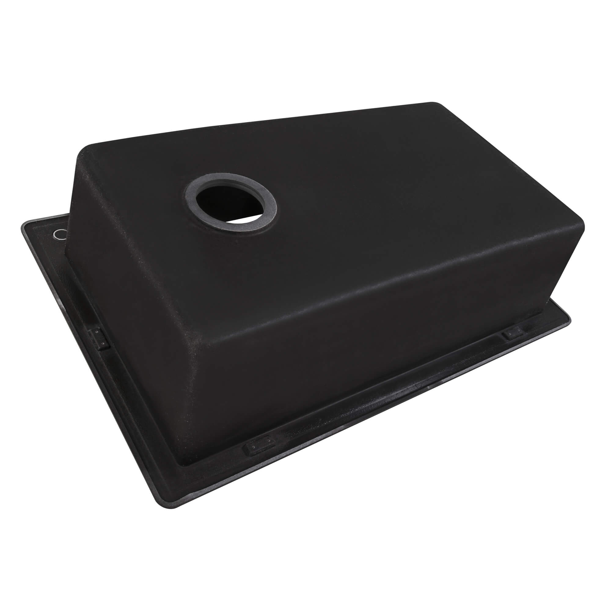 Alternative View of Ruvati epiGranite 33" Drop-in Topmount Granite Composite Kitchen Sink, Midnight Black, RVG1033BK