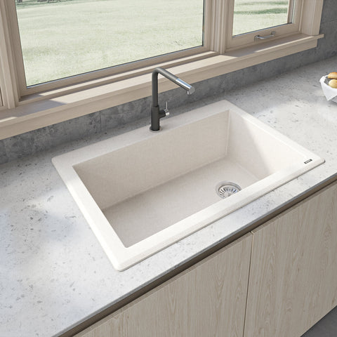 Main Image of Ruvati epiGranite 33" Drop-in Topmount Granite Composite Kitchen Sink, Caribbean Sand, RVG1033CS
