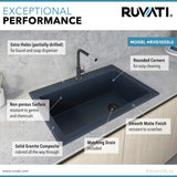 Alternative View of Ruvati epiGranite 33" Drop-in Topmount Granite Composite Kitchen Sink, Catalina Blue, RVG1033LU