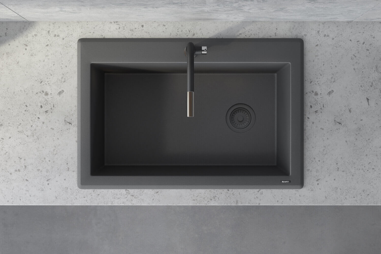 Ruvati epiGranite 33" Drop In Granite Composite Workstation Kitchen Sink, Urban Gray, RVG1033UG Product Image