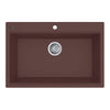 Ruvati 33 x 22 inch epiGranite Drop-in Topmount Granite Composite Single Bowl Kitchen Sink, Espresso Brown, RVG1080ES