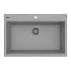 Ruvati 33 x 22 inch epiGranite Drop-in Topmount Granite Composite Single Bowl Kitchen Sink, Urban Gray, RVG1080UG