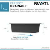 Alternative View of Ruvati epiStage 33" Drop-in Topmount Granite Composite Workstation Kitchen Sink, Midnight Black, RVG1302BK