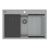 Ruvati epiStage 33-inch Granite Composite Workstation Drop-in Topmount Kitchen Sink Urban Gray, RVG1306UG