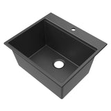 Main Image of Ruvati 25-inch epiRock Workstation Charcoal Black Topmount Laundry Sink, Composite, RVG1321CK