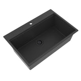 Alternative View of Ruvati 33-inch epiRock Workstation Charcoal Black Topmount Kitchen Sink, Composite, RVG1325CK