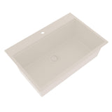 Main Image of Ruvati 33-inch epiRock Workstation Warm White Topmount Kitchen Sink, Composite, RVG1325WB