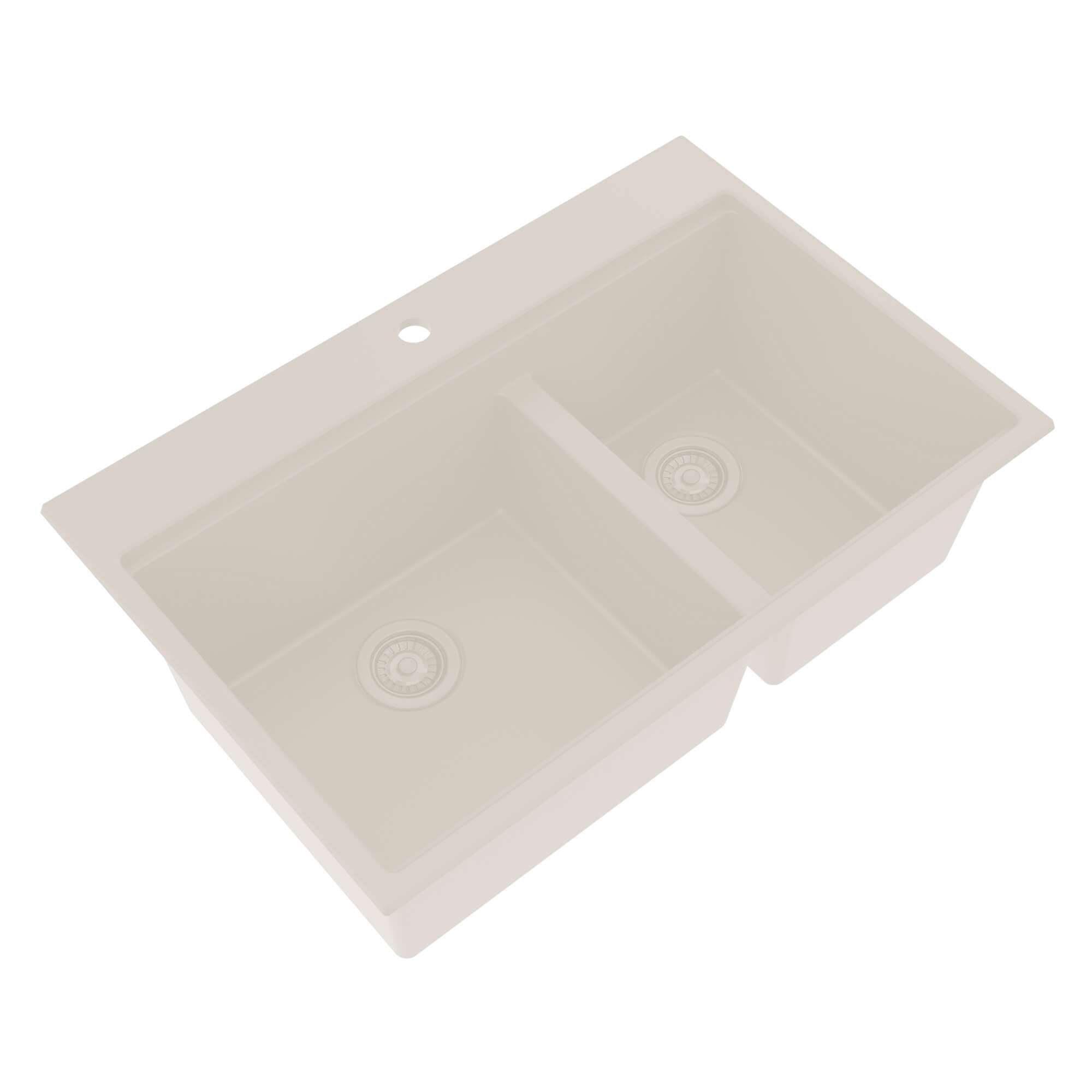 Main Image of Ruvati 33-inch epiRock Workstation Warm White Double Bowl Topmount Kitchen Sink, Composite, RVG1327WB