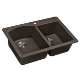 Alternative View of Ruvati epiGranite 33" Dual-Mount Granite Composite Kitchen Sink, 55/45 Double Bowl, Espresso / Coffee Brown, RVG1344ES