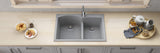 Alternative View of Ruvati epiGranite 33" Drop-in Topmount Granite Composite Kitchen Sink, 55/45 Double Bowl, Silver Gray, RVG1345GR