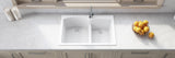 Alternative View of Ruvati epiGranite 33" Drop-in Topmount Granite Composite Kitchen Sink, 55/45 Double Bowl, Arctic White, RVG1345WH