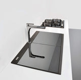 Alternative View of Ruvati epiGranite 34" Drop In Granite Composite Workstation Kitchen Sink, 50/50 Midnight Black, RVG1350BK