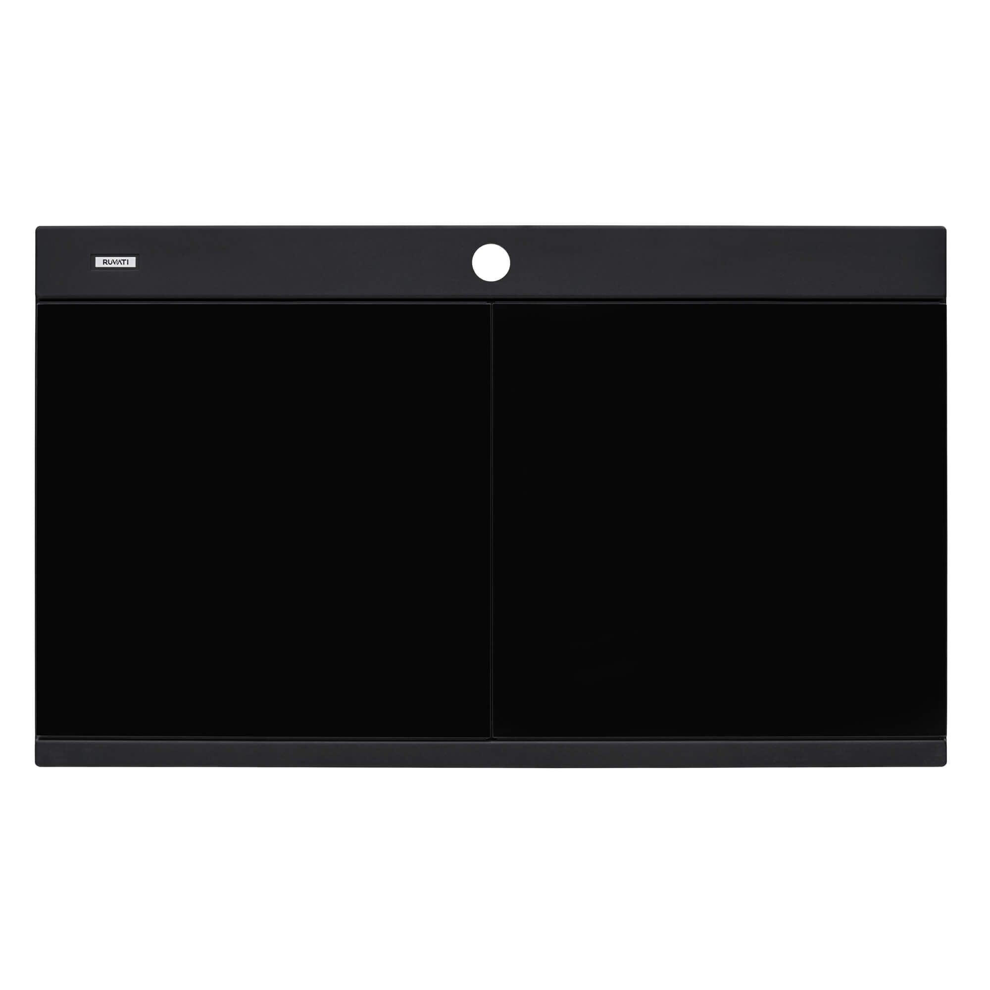 Alternative View of Ruvati epiGranite 34" Drop In Granite Composite Workstation Kitchen Sink, 50/50 Midnight Black, RVG1350BK
