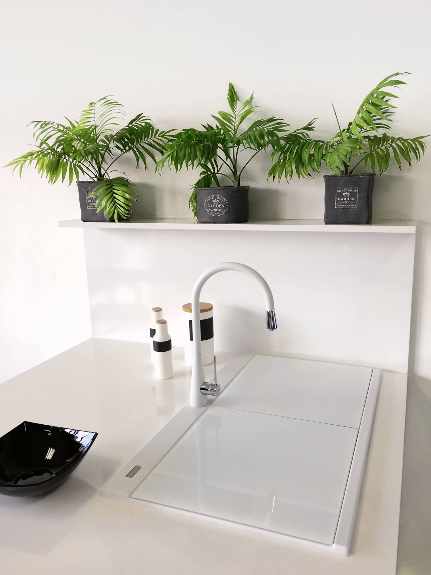 Alternative View of Ruvati epiGranite 34" Drop In Granite Composite Workstation Kitchen Sink, 50/50 Arctic White, RVG1350WH
