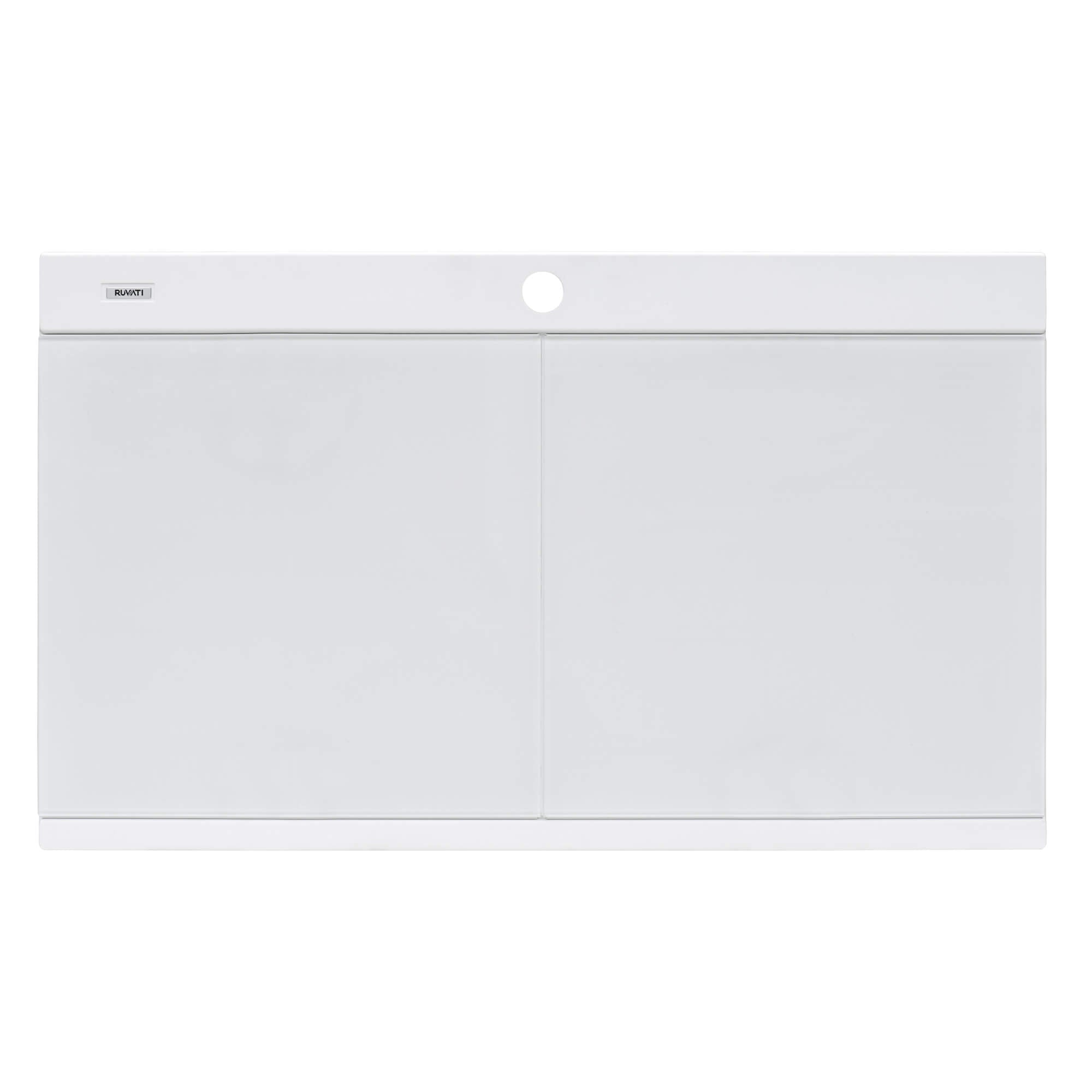Alternative View of Ruvati epiGranite 34" Drop In Granite Composite Workstation Kitchen Sink, 50/50 Arctic White, RVG1350WH