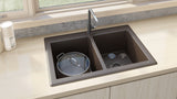 Alternative View of Ruvati epiGranite 33" Dual-Mount Granite Composite Kitchen Sink, 50/50 Double Bowl, Espresso / Coffee Brown, RVG1388ES