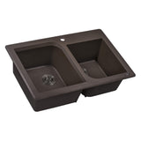 Alternative View of Ruvati epiGranite 33" Dual-Mount Granite Composite Kitchen Sink, 55/45 Double Bowl, Espresso / Coffee Brown, RVG1396ES