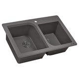 Alternative View of Ruvati epiGranite 33" Dual-Mount Granite Composite Kitchen Sink, 55/45 Double Bowl, Urban Gray, RVG1396GR