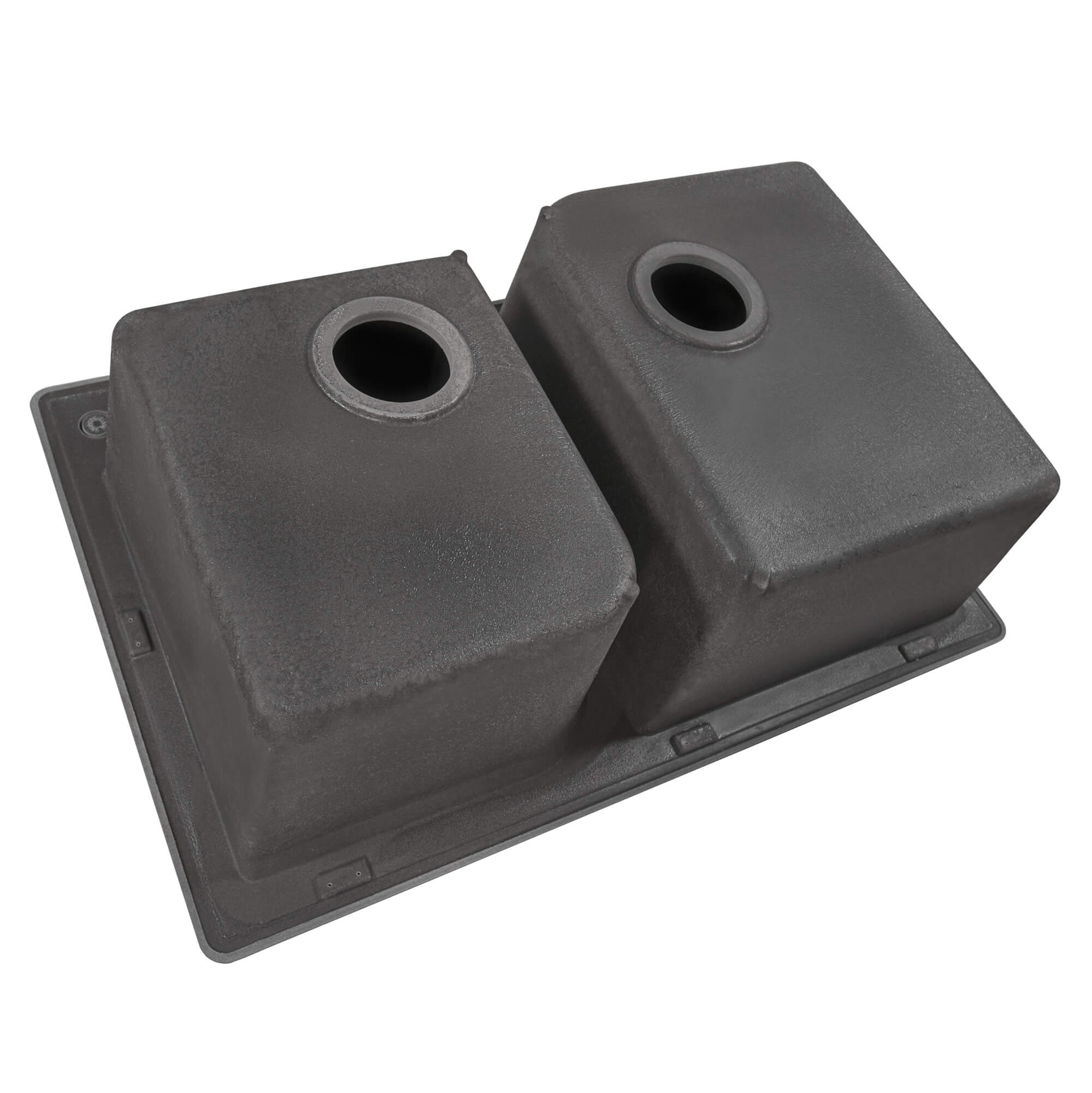 Alternative View of Ruvati epiGranite 33" Dual-Mount Granite Composite Kitchen Sink, 55/45 Double Bowl, Urban Gray, RVG1396GR