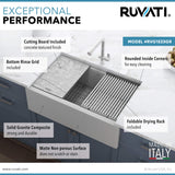 Alternative View of Ruvati epiCast 33" Granite Composite Workstation Apron-front Farmhouse Sink, Silver Gray, RVG1533GR