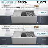 Alternative View of Ruvati epiCast 33" Granite Composite Workstation Apron-front Farmhouse Sink, Silver Gray, RVG1533GR
