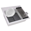 Ruvati 23-inch epiCube Granite Composite Workstation Drop-in Topmount Wet Bar Prep Sink Matte White, RVG1622WH