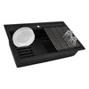 Ruvati 31-inch epiCube Granite Composite Workstation Matte Black Drop-in Topmount Kitchen Sink, RVG1631BK