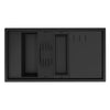 Ruvati 18 x 34 inch Granite Composite Workstation Kitchen Sink epiStage Dual Mount Single Bowl, Black, RVG1650BK