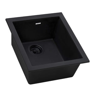 Alternate Image for Ruvati epiGranite 15 x 17 inch Granite Composite Undermount Single Bowl Wet Bar Prep Sink, Midnight Black, RVG2016BK