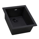 Ruvati epiGranite 15 x 17 inch Granite Composite Undermount Single Bowl Wet Bar Prep Sink, Midnight Black, RVG2016BK