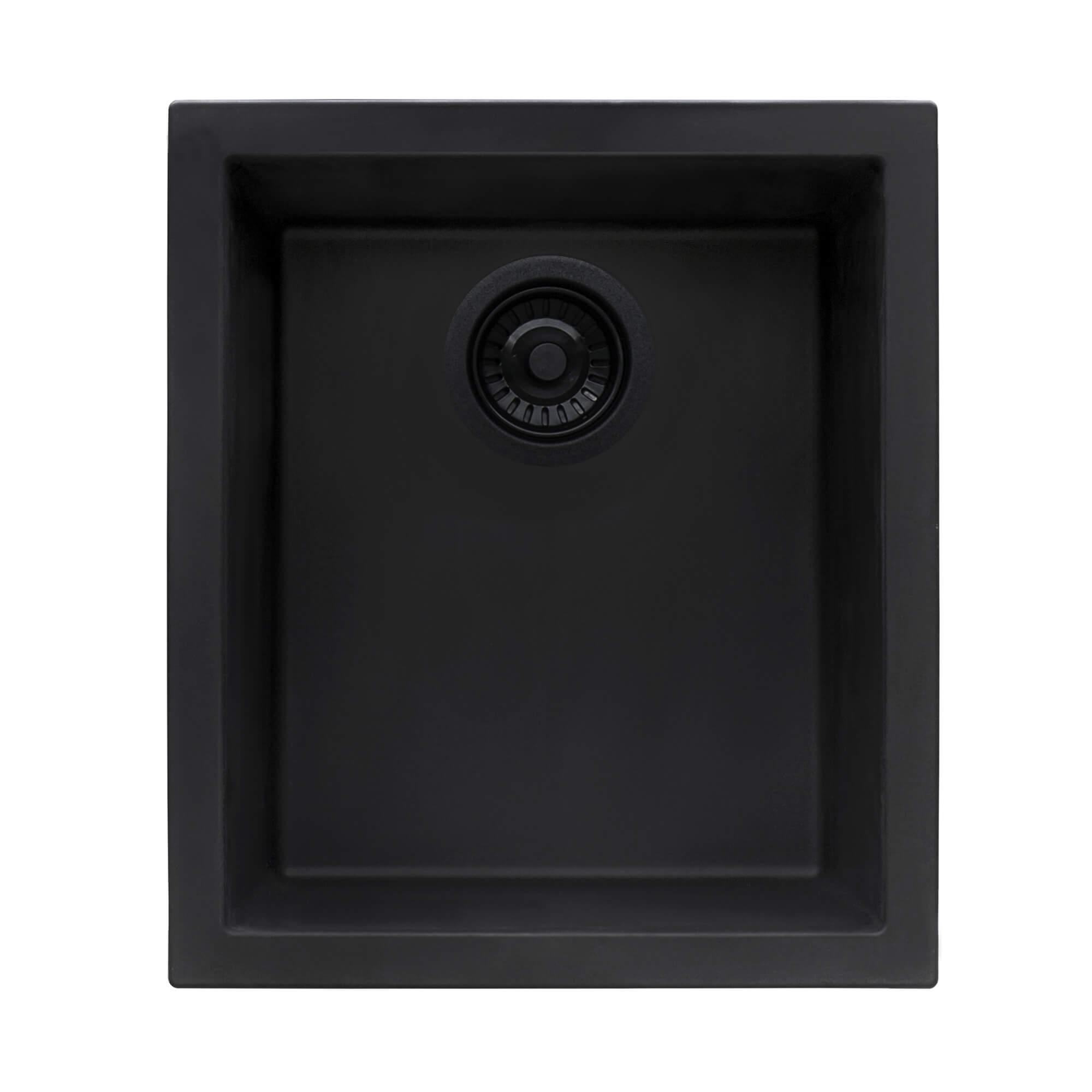 Alternative View of Ruvati epiGranite 15 x 17 inch Granite Composite Undermount Single Bowl Wet Bar Prep Sink, Midnight Black, RVG2016BK