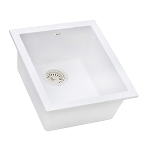 Alternate Image for Ruvati epiGranite 15 x 17 inch Granite Composite Undermount Single Bowl Wet Bar Prep Sink, Arctic White, RVG2016WH
