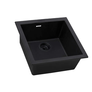 Alternate Image for Ruvati epiGranite 17 x 17 inch Granite Composite Undermount Single Bowl Wet Bar Prep Sink, Midnight Black, RVG2018BK