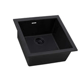 Main Image of Ruvati epiGranite 17 x 17 inch Granite Composite Undermount Single Bowl Wet Bar Prep Sink, Midnight Black, RVG2018BK