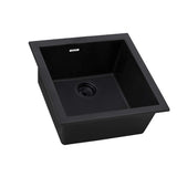 Ruvati epiGranite 17 x 17 inch Granite Composite Undermount Single Bowl Wet Bar Prep Sink, Midnight Black, RVG2018BK