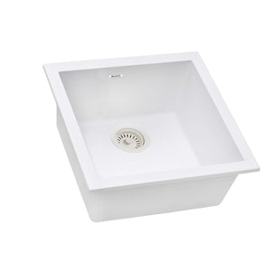 Alternate Image for Ruvati epiGranite 17 x 17 inch Granite Composite Undermount Single Bowl Wet Bar Prep Sink, Arctic White, RVG2018WH