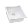 Ruvati epiGranite 17 x 17 inch Granite Composite Undermount Single Bowl Wet Bar Prep Sink, Arctic White, RVG2018WH