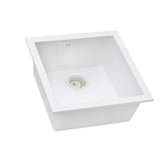 Main Image of Ruvati epiGranite 17 x 17 inch Granite Composite Undermount Single Bowl Wet Bar Prep Sink, Arctic White, RVG2018WH