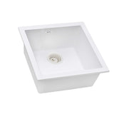 Ruvati epiGranite 17 x 17 inch Granite Composite Undermount Single Bowl Wet Bar Prep Sink, Arctic White, RVG2018WH