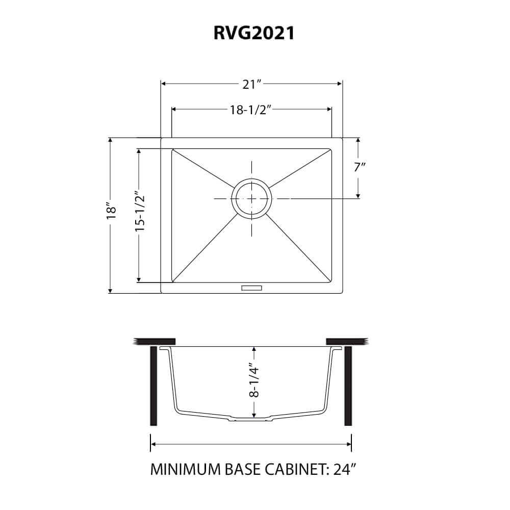 Ruvati epiGranite 21" Rectangle Granite Composite Workstation Bar/Prep Sink, Arctic White Matte, RVG2021WH Product Image