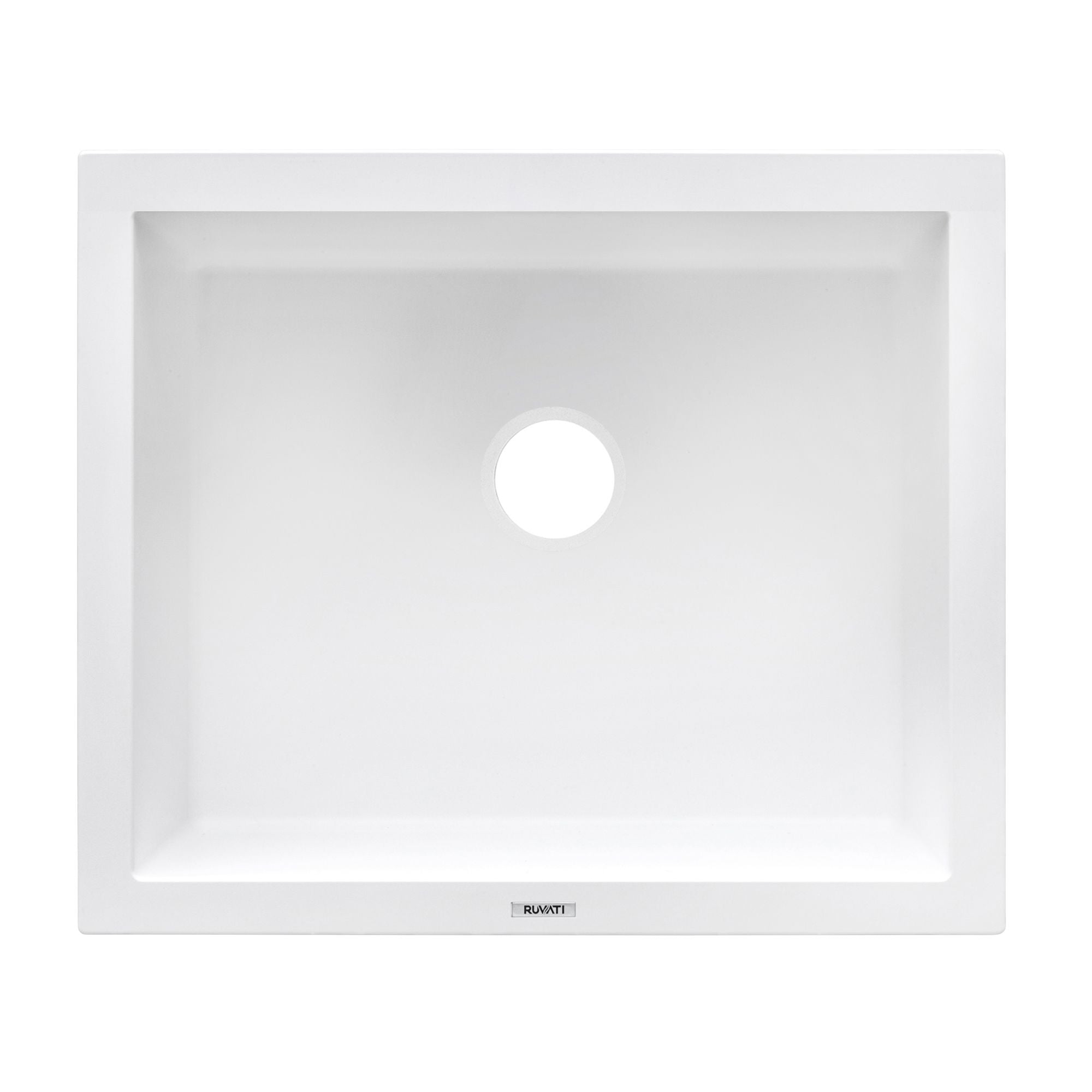 Ruvati epiGranite 21" Rectangle Granite Composite Workstation Bar/Prep Sink, Arctic White Matte, RVG2021WH Product Image