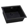 Ruvati epiGranite 21 x 17 inch Granite Composite Undermount Single Bowl Wet Bar Prep Sink, Midnight Black, RVG2022BK