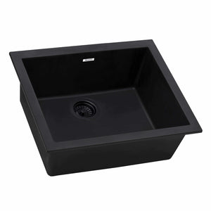Alternate Image for Ruvati epiGranite 23 x 17 inch Granite Composite Undermount Single Bowl Kitchen Sink, Midnight Black, RVG2023BK
