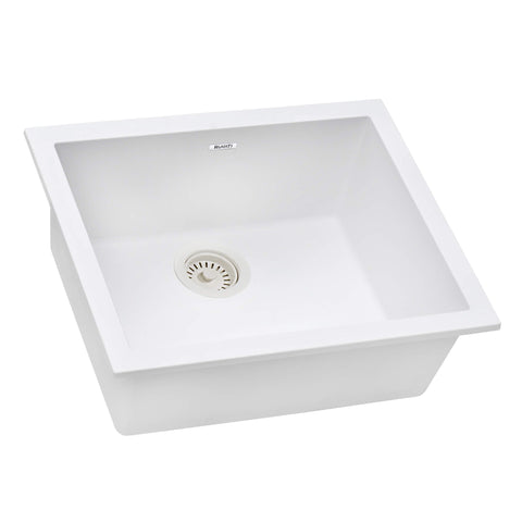 Main Image of Ruvati epiGranite 21 x 17 inch Granite Composite Undermount Single Bowl Wet Bar Prep Sink, Arctic White, RVG2022WH