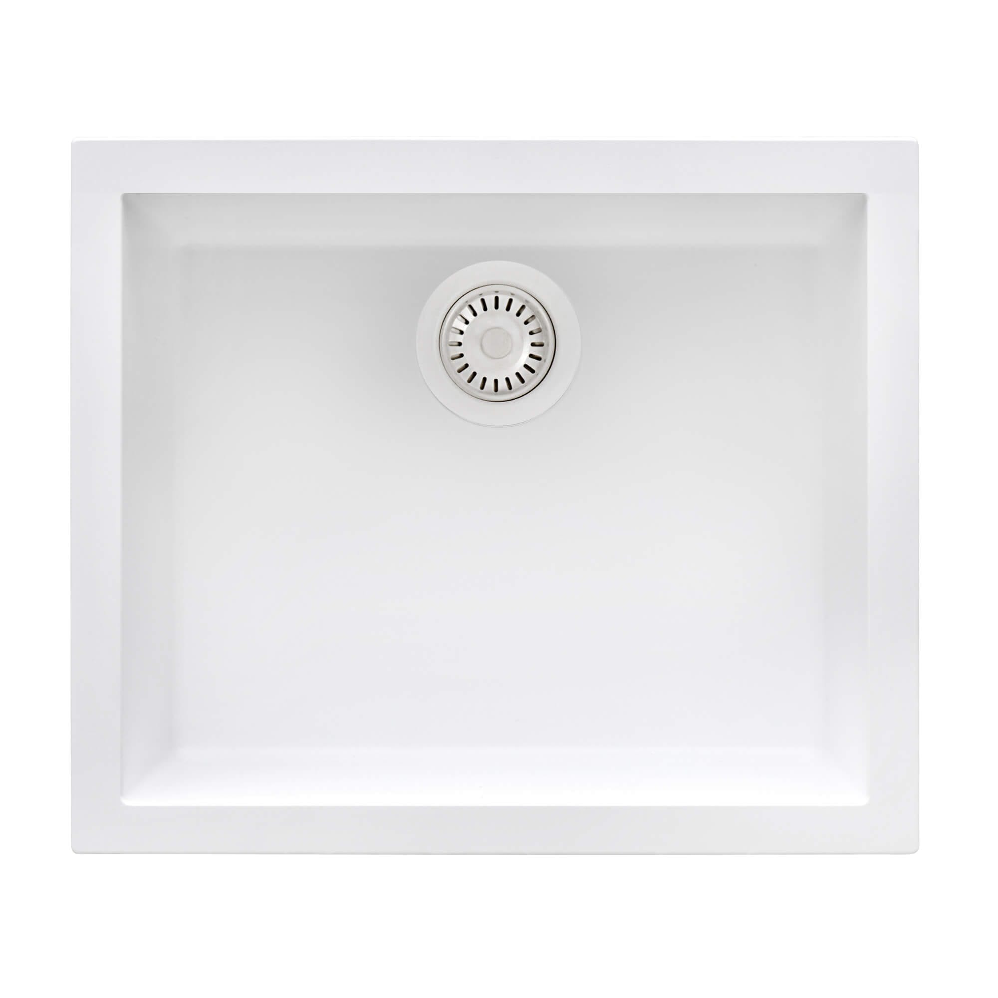 Alternative View of Ruvati epiGranite 21 x 17 inch Granite Composite Undermount Single Bowl Wet Bar Prep Sink, Arctic White, RVG2022WH